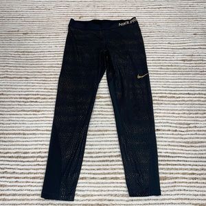 Nike Pro Black and Gold Leggings